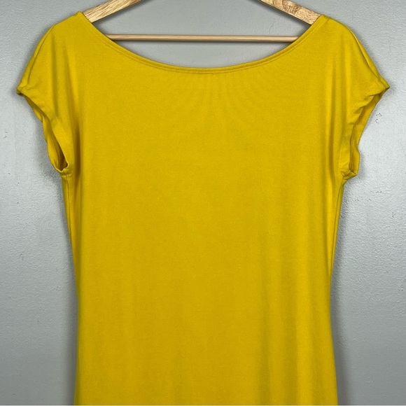 Free People Beach yellow backless short sleeve mini dress, size large. - Picture 5 of 11
